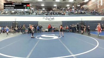 76 lbs Cons. Round 4 - Zaxon Paul, Declo Stingers vs Braycen Piva, Challis Blackheart Wrestling Club