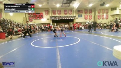 55-60 lbs Semifinal - Lillian Shuemake, Viking Wrestling Club vs Athina Lowe, Tahlequah Wrestling Club