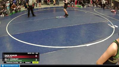 130 lbs Cons. Round 2 - Billy Counley, Iron Co Wrestling Academy vs Zack Kohler, Wasatch WC