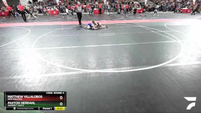 63 lbs Cons. Round 3 - Matthew Villalobos, New Holstein vs Paxton Nerdahl, Amherst Youth