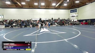 180 lbs Quarterfinal - Kassidy Sigda, University Of Providence vs Keana Valle, Menlo College