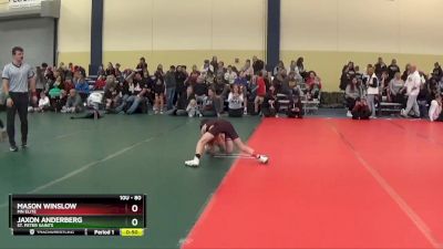 80 lbs Quarterfinal - Jaxon Anderberg, St. Peter Saints vs Mason Winslow, MN Elite