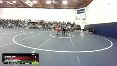 133 lbs Cons. Round 2 - Adrian Pinto, Skyline College vs Josiah Sandoval, Cal State Bakersfield