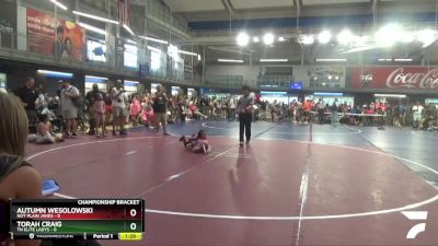 48 lbs Quarterfinals (8 Team) - Torah Craig, TN Elite Ladys vs Autumn Wesolowski, Not Plain Janes