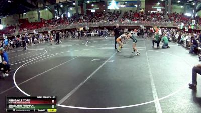 95 lbs Champ. Round 1 - Abbigayle York, Beatrice Wrestling Club vs Braelynn Furman, O`Neill Leprechaun Wrestling