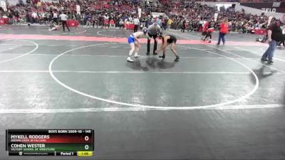 145 lbs Quarterfinal - Cohen Wester, Victory School Of Wrestling vs Mykell Rodgers, Brown Deer Jr Falcons