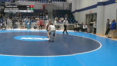 125 lbs Cons. Round 3 - Cooper Davis, UNC Pembroke vs Zach Bellissimo, Mount Olive