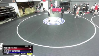 157 lbs Cons. Round 4 - Thomas DeBoer, California vs Anthony Gutierrez, California