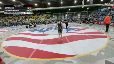 100 lbs 5th Place Match - Jett Brakke, Pierre Governors vs Collin Thompson, Riverton USA Wrestling