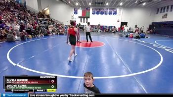 119-127 lbs Quarterfinal - Jordyn Evans, Glenrock Intermediate Middle School vs Alyssa Hunter, Newcastle Middle School (Calves)