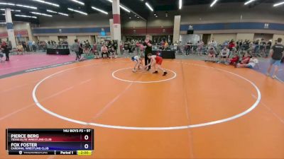 97 lbs Quarterfinal - Pierce Berg, Texas Elite Wrestling Club vs Fox Foster, Cardinal Wrestling Club