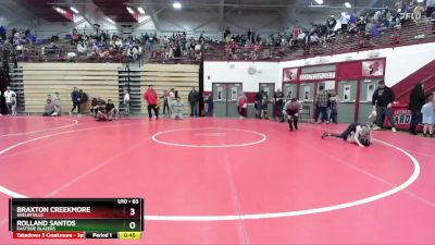 63 lbs Cons. Round 2 - Braxton Creekmore, SHELBYVILLE vs Rolland Santos, Eastside Blazers