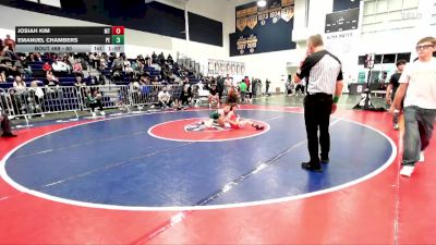 80 lbs 5th Place Match - Josiah Kim, Mantanona TC vs Emanuel Chambers, Poway Elite