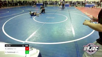 64 lbs Round Of 16 - Sawyer Jenkins, Powerhouse Wrestling vs Hayden Radebaugh, Little Axe Takedown Club