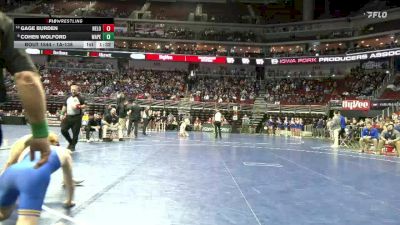 1A-138 lbs Cons. Round 5 - Cohen Wolford, Wapello vs Gage Burden, New London