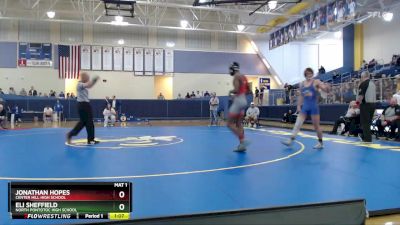 157 lbs 1st Place Match - Jonathan Hopes, Center Hill High School vs Eli Sheffield, North Pontotoc High School