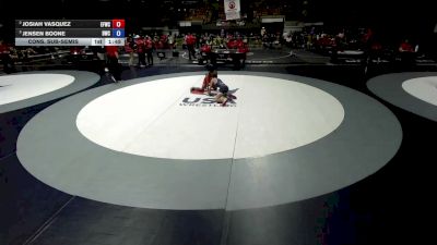 96 lbs Cons. Sub-semis - Josiah Vasquez, Elite Force Wrestling Club vs Jensen Boone, Driller Wrestling Club