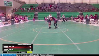 110 lbs Semis & 1st Wb (8 Team) - Sarai Solis, Gilmer vs Arrie Battle, Jordan