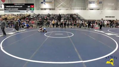 87 lbs Quarterfinal - Tyler Alvarez, Spencerport Jr Rangers Wrestling Club vs Nikolaus Schaller, Quaker Wrestling Club