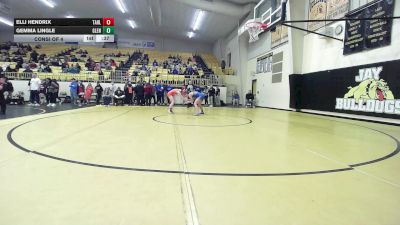 120 lbs Consi Of 4 - Elli Hendrix, Tahlequah Girls HS vs Gemma Lingle, Glenpool Girls HS