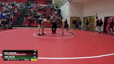 215 lbs Quarterfinal - Mike Millin, Perry (Massillon) vs Seth Nerone, Cuyahoga Valley Christian Academy