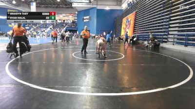 106 lbs Cons. Round 5 - Ryan Halal, Bergen Catholic vs Braidyn Taby, McDonogh
