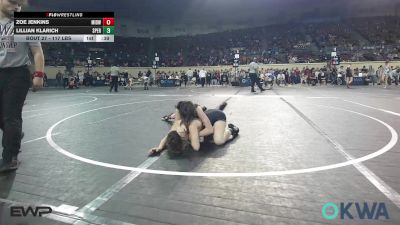 117 lbs Consi Of 16 #2 - Zoe Jenkins, Midwest City Bombers Youth Wrestling Club vs Lillian Klarich, Sperry Wrestling Club