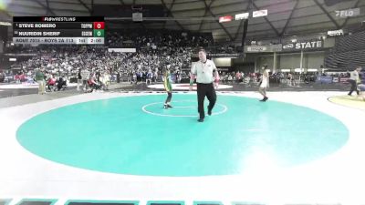 Boys 2A 113 lbs Champ. Round 1 - Steve Romero, Toppenish vs Nuuridin Sherif, Evergreen (Seattle)