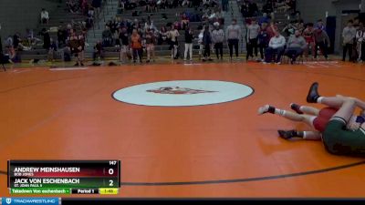 147 lbs Round 1 - Jack Von Eschenbach, St. John Paul II vs Andrew Meinshausen, Bob Jones