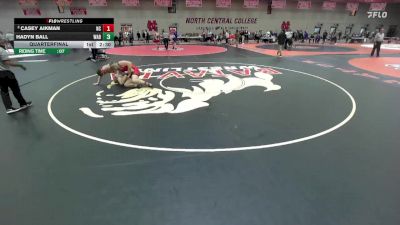 197 lbs Quarterfinal - Hadyn Ball, Wabash vs Casey Aikman, North Central