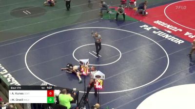 110 lbs Semifinal - Aiden Kunes, Central Mountain vs Matthew Oneill, Malvern Prep