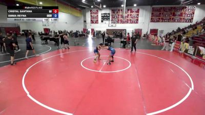 120-125 lbs Round 1 - Cristal Santana, Mountain View vs Emma Reyna, Downey High School Wrestling