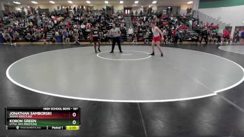 157 lbs Cons. Round 1 - Koron Green, Little Jays Wrestling vs Jonathan Samborski, Raider Wrestling