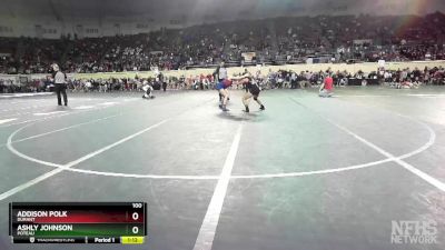 100 lbs Cons. Semi - Ashly Johnson, Poteau vs Addison Polk, Durant