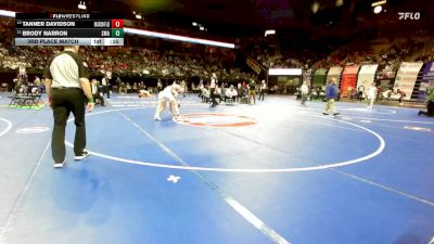 150 Class 3 lbs 3rd Place Match - Brody Narron, St. Michael The Archangel vs Tanner Davidson, Marshfield