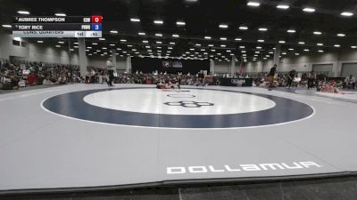 95 lbs Cons. Quarters - Aubree Thompson, King Select Wrestling vs Tory Rice, Prodigy Wrestling