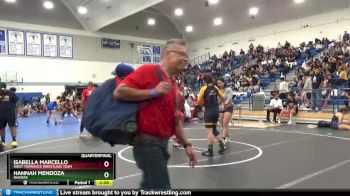 137 lbs Quarterfinal - Hannah Mendoza, Raiders vs Isabella Marcello, West Torrance Wrestling Team