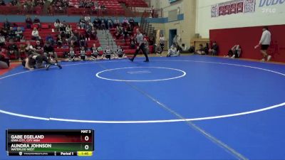 150 lbs Cons. Round 2 - Aundra Johnson, Waterloo West vs Gabe Egeland, Iowa City, City High