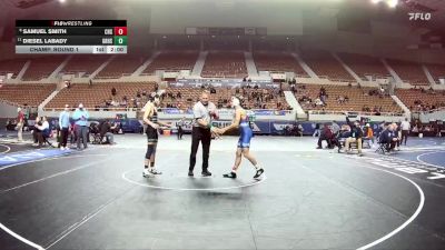 D1-126 lbs Champ. Round 1 - Diesel Labady, Gila Ridge High School vs Samuel Smith, Chandler High School