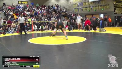 128 lbs Cons. Round 2 - Ruben Mata, La Joya Middle School vs Nicholas Klotz, Buljan