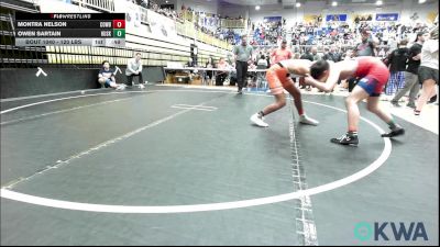 120 lbs Consolation - Montra Nelson, Cowboy Wrestling Club vs Owen Sartain, Huskey Wrestling Club