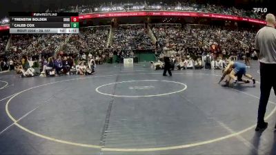 2A 157 lbs Quarterfinal - Caleb Cox, Rutherfordton-Spindale Central High School vs Trenstin Bolden, Southwest Onslow High School