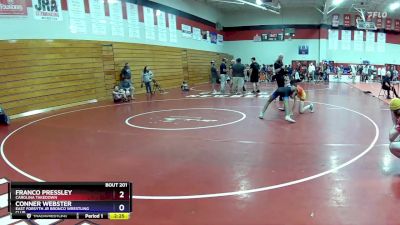 113 lbs Quarterfinal - Franco Pressley, Carolina Takedown vs Conner Webster, East Forsyth Jr Bronco Wrestling Club