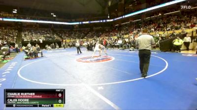 113 Class 1 lbs 5th Place Match - Caleb Moore, Central (New Madrid County) vs Charlie Ruether, Father Tolton Regional Catholic