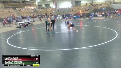 112 lbs Cons. Round 3 - Isabella Sanchez, Williamson Co Wrestling Club vs Marena Salib, Blackman Wrestling Club