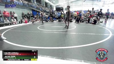 88 lbs Semis (4 Team) - Calvin Loveall, East Kansas Eagles Red vs Jacob Gwin, Kansas Mayhem