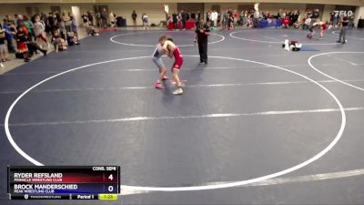 110 lbs Cons. Semi - Ryder Refsland, Pinnacle Wrestling Club vs Brock Manderschied, Peak Wrestling Club