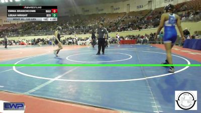 133 lbs Round Of 16 - Emma Branchcomb, Wagoner vs Leeah Wright, Deer Creek Wrestling