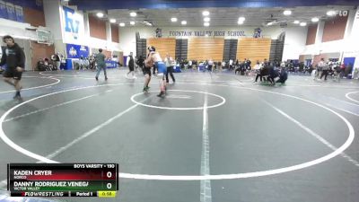 190 lbs Cons. Round 2 - Kaden Cryer, Norco vs Danny Rodriguez Venegas, Victor Valley