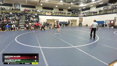 120 lbs Semifinal - Elizabeth Bauer, Spooner/Webster vs Addyson Allsop, Prescott